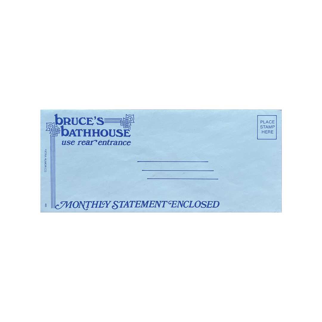 Bruce's Bathhouse envelope